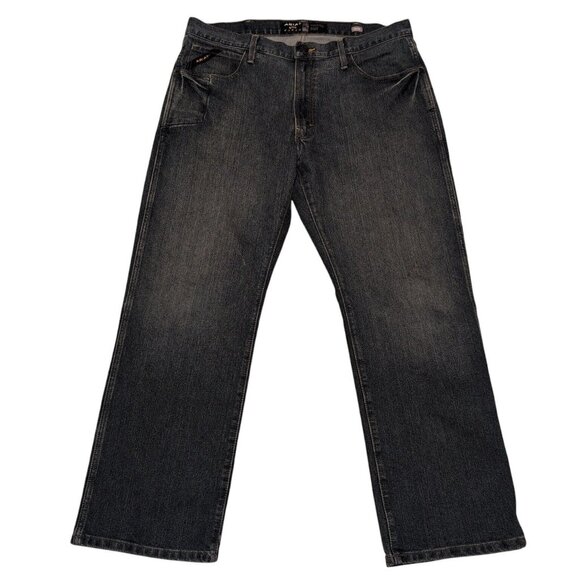Ariat Men's Rebar M4 Relaxed Boot Midrise Medium Dark Wash Jeans Size 36/30 - Picture 1 of 10